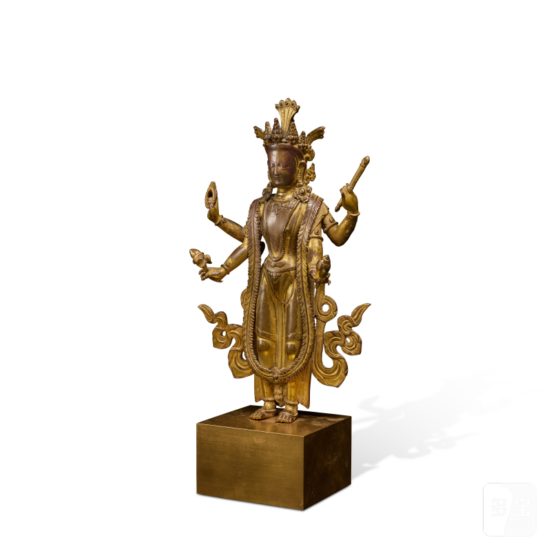 A gilt-copper alloy figure of Vishnu, Nepal, 18th / 19th century - 图3